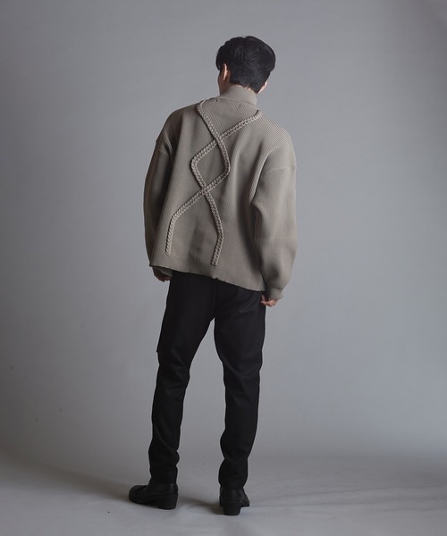 NO ID. セーター ニット ハーフZIPニットPOプルオーバー メンズ