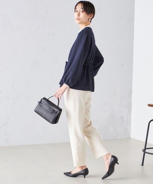 SHIPS（シップス） ジャケット ノーカラージャケット ウエスト リボン