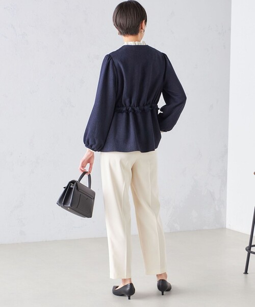 SHIPS（シップス） ジャケット ノーカラージャケット ウエスト リボン