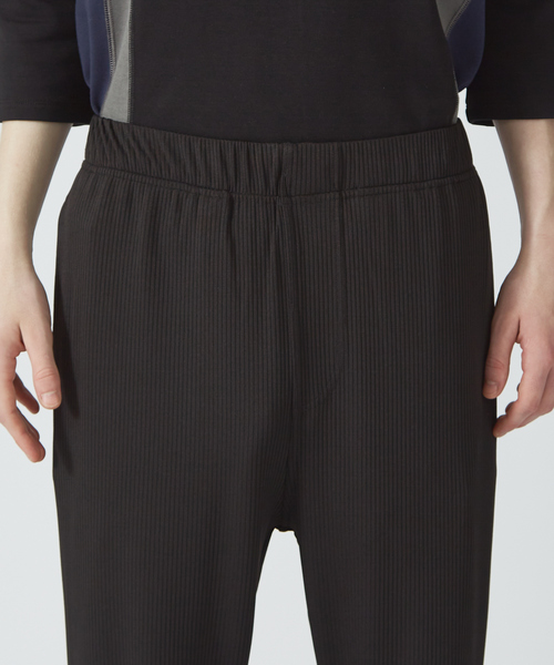 90s 00s 5351プールオム ワイドパンツ 黒 スラックス セットアップ対応】TRストレッチ ツイル ストレートパンツ