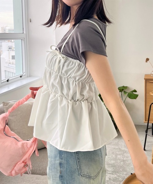 リボンフリルキャミビスチェ キャミソール リボン付きフリルキャミビスチェ : ZOZOTOWN Yahoo!店