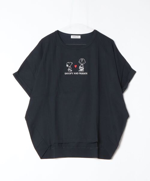 PEANUTS tシャツ 裾バルーンワンポイント刺繍Tシャツ 半袖 メンズ