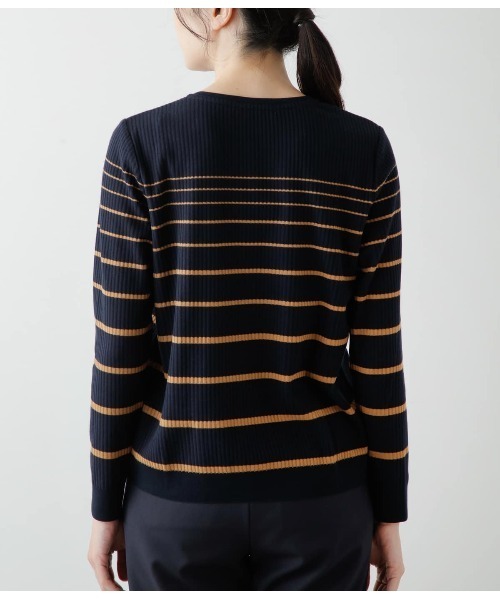 PERERZE グラデーションリブカーディガン コットン PERERZE グラデーションリブカーディガン コットン