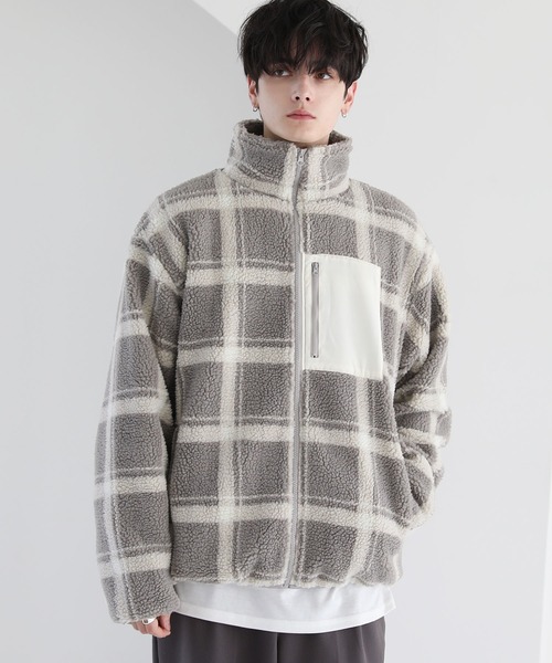 コート ジャケット 「23AW」ビッグシルエットシープボア袖ライン