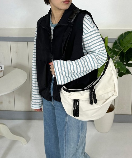 CRB ウエストポーチ ウエストバッグ ジップ配色ボディバッグ