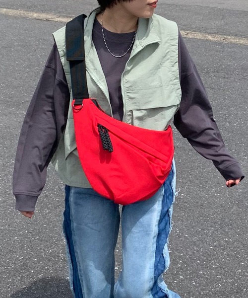 CRB ウエストポーチ ウエストバッグ ジップ配色ボディバッグ