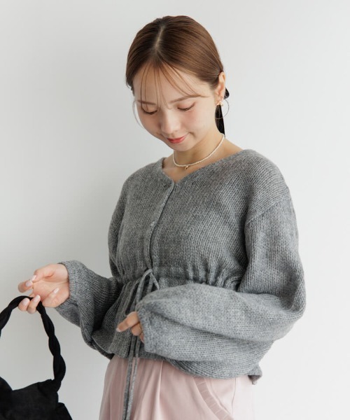 ニット セーター エアリーペプラムカーディガン レディース flower（ファッション） ニット セーター エアリーペプラム