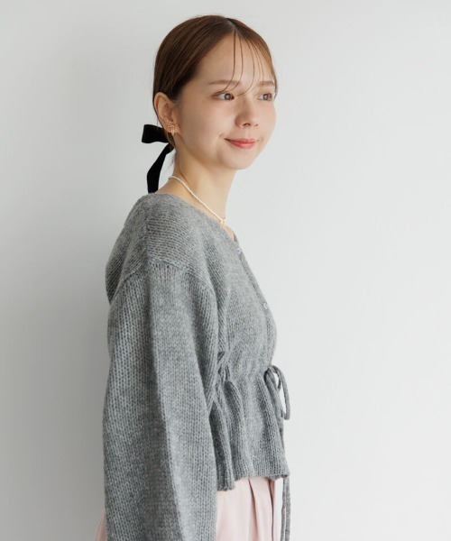 ニット セーター エアリーペプラムカーディガン レディース flower（ファッション） ニット セーター エアリーペプラム