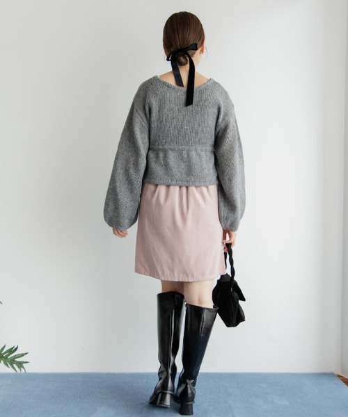 ニット セーター エアリーペプラムカーディガン レディース flower（ファッション） ニット セーター エアリーペプラム