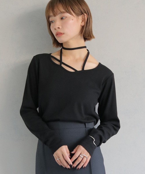 リルリリー チョーカーリブロゴトップス lilLilly（リルリリー）の「チョーカーリブロゴトップス（T
