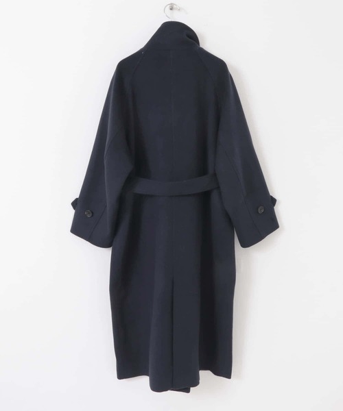 コート アウター 2WAYスタンドカラーロングコート レディース