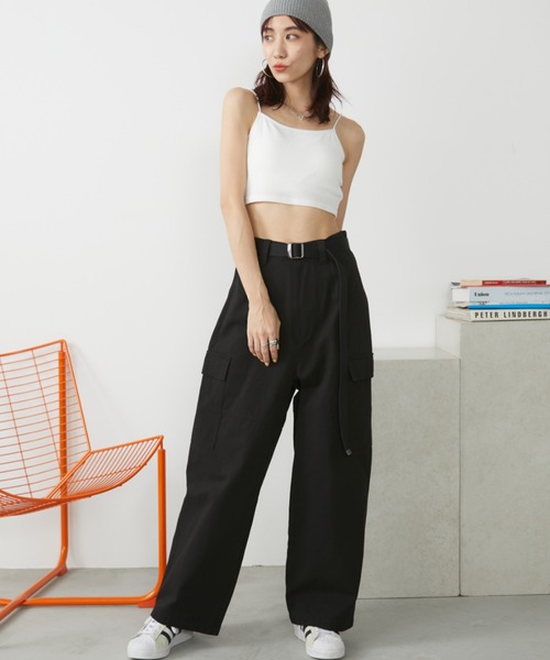 完売Auntie Rosa ミリタリーワイドフィットカーゴパンツ Auntie Rosa Holiday（アンティローザホリデー） カーゴパンツ ツイル