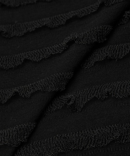 ROPE' ニット セーター フリルボーダーニットショートプル