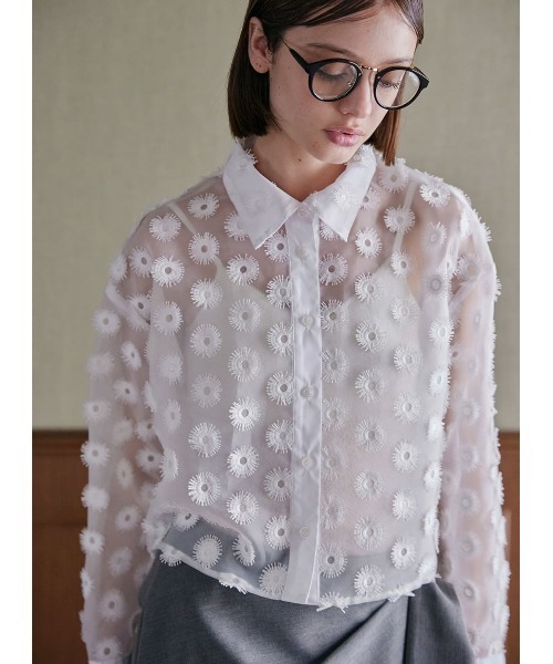 コエル（COEL）/モチーフシアーブラウス COEL（コエル） ブラウス シャツ モチーフシアーブラウス レディース