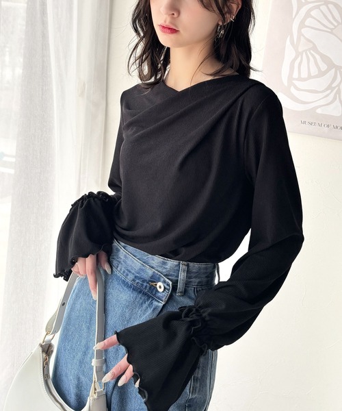 LGB オフショルダー 長袖カットソー classicalelf（クラシカルエルフ） tシャツ 大人の魅力と甘さを