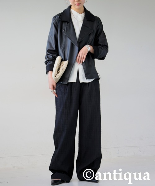 新品 No,No,Yes! レザー USED加工 インディゴ染め フレアパンツ 新品 No,No,Yes! レザー USED加工 インディゴ染め フレアパンツ