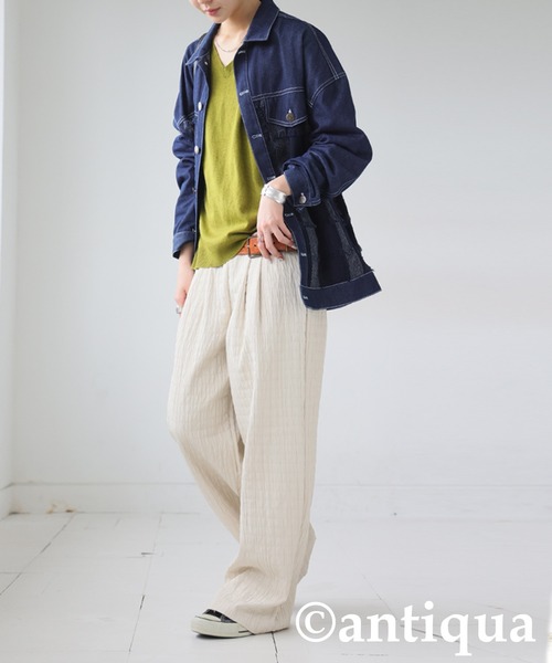 antiqua（アンティカ） パンツ シワ加工パンツ レディース : ZOZOTOWN