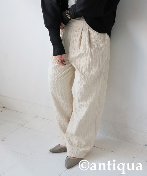 antiqua（アンティカ） パンツ シワ加工パンツ レディース : ZOZOTOWN