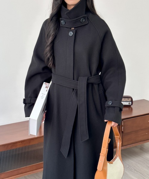 「ECLIN」 チェスターコート M ブラウン レディース_画像2