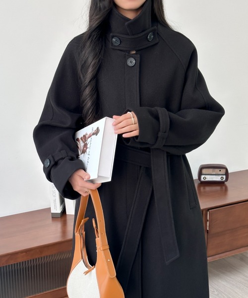 「ECLIN」 チェスターコート M ブラウン レディース_画像4