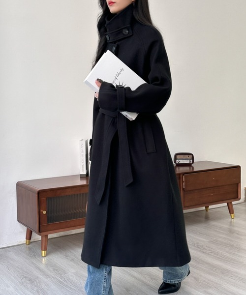 「ECLIN」 チェスターコート M ブラウン レディース_画像7