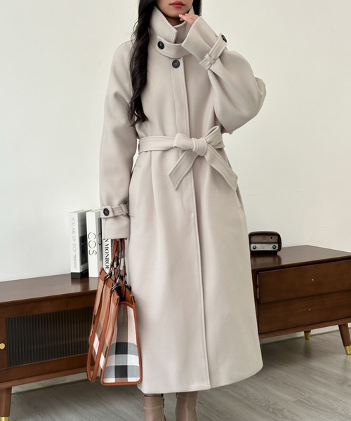 「ECLIN」 チェスターコート M ブラウン レディース_画像8