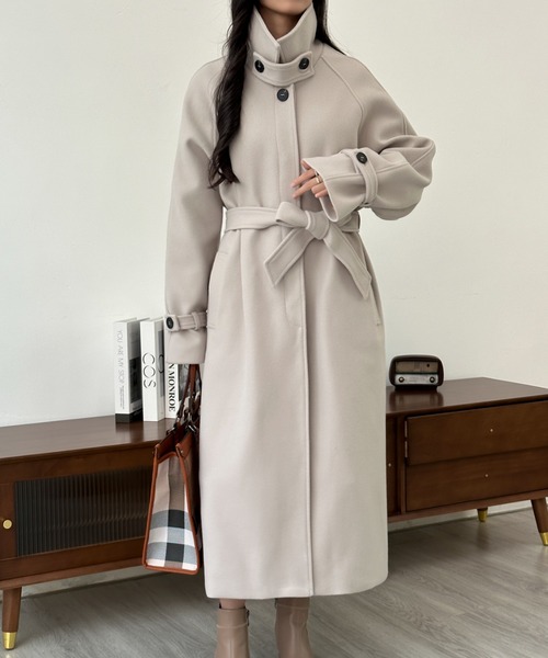 「ECLIN」 チェスターコート M ブラウン レディース_画像9