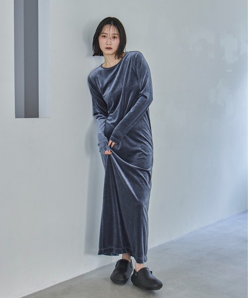 【50％OFF】 feepur 「TALL/2Tサイズあり」ベロアロング ワンピース ワンピース