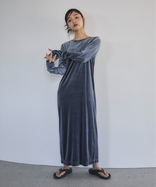【超特価sale開催】  feepur 「TALL/2Tサイズあり」ベロアロング ワンピース ワンピース