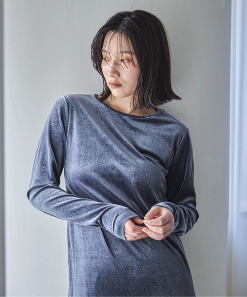 ほげちゃんコラボ】SIDE SLIT VELOR ONEPIECE サイドスリット
