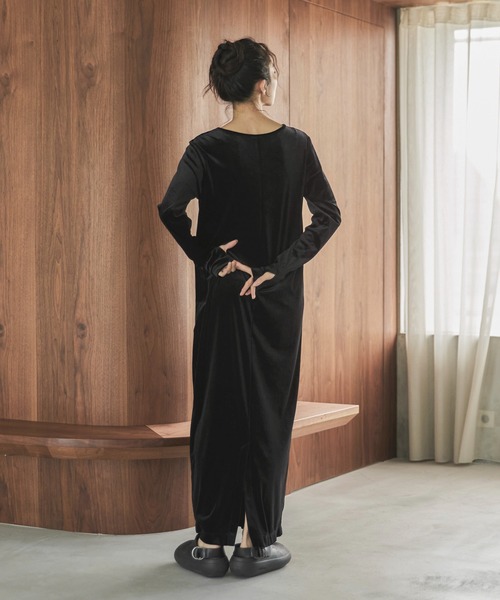 アルペロベロロングワンピース new in- item：【TALL/2Tサイズあり】ベロアロングワンピース
