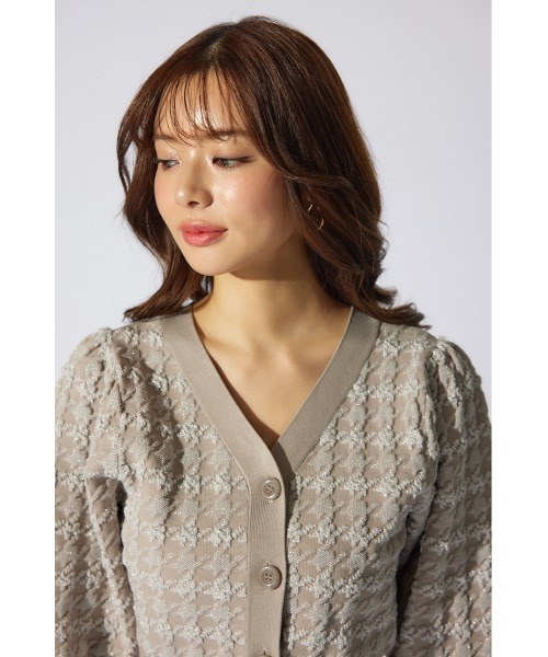 2WAYペプラムジャガードニットカーディガントップス　リエンダ rienda | 2WAYペプラムジャガードニットカーディガントップス (ニット