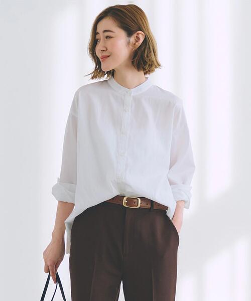 grove ブラウス シャツ バックシャーリングシャツ レディース