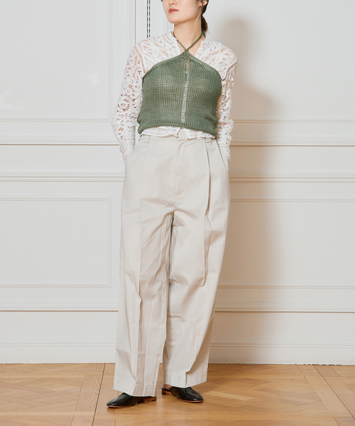 IENA LA BOUCLE スラックス パンツ ROSEROMPSTUDIO タックパンツ