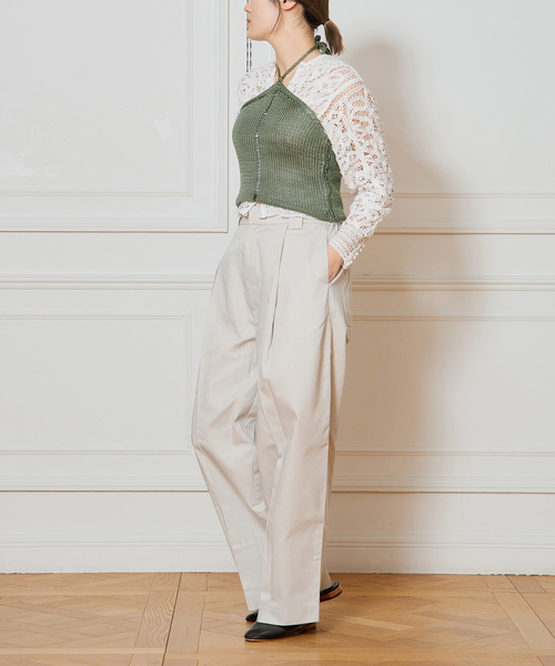 IENA LA BOUCLE スラックス パンツ ROSEROMPSTUDIO タックパンツ