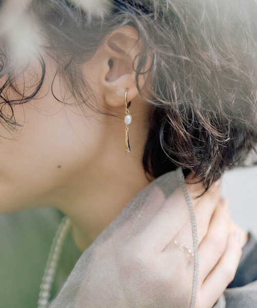 ear PAPILLONNER イヤリング パール×ロングドロップイヤリング