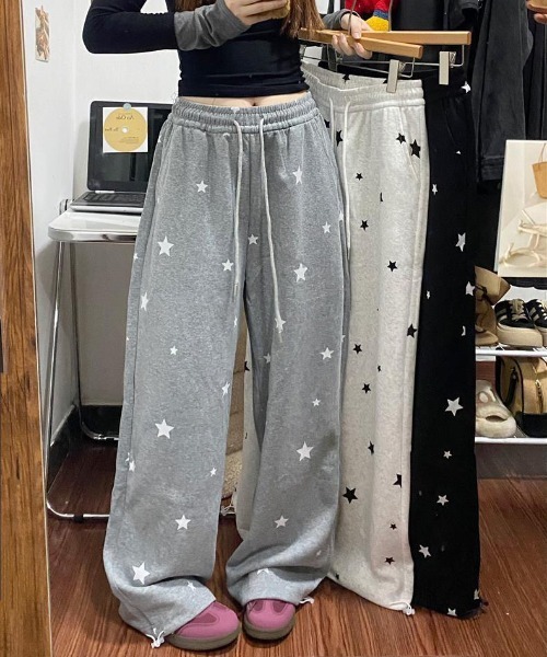 WEGO（ウィゴー） ワイドパンツ スウェットパンツ ジャージ WEGO/星柄