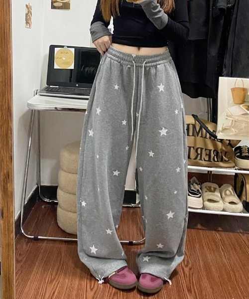 WEGO（ウィゴー） ワイドパンツ スウェットパンツ ジャージ WEGO/星柄