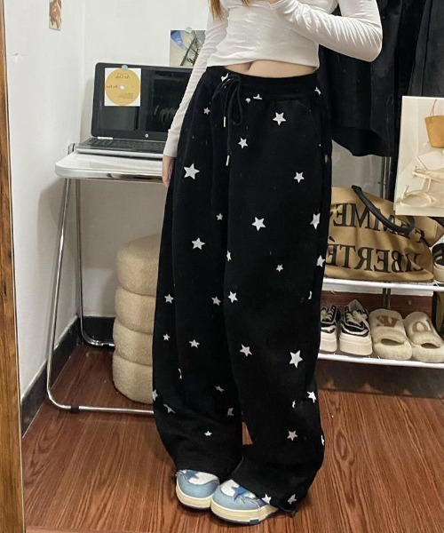 WEGO（ウィゴー） ワイドパンツ スウェットパンツ ジャージ WEGO/星柄