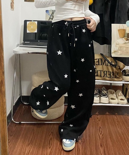 WEGO（ウィゴー） ワイドパンツ スウェットパンツ ジャージ WEGO/星柄