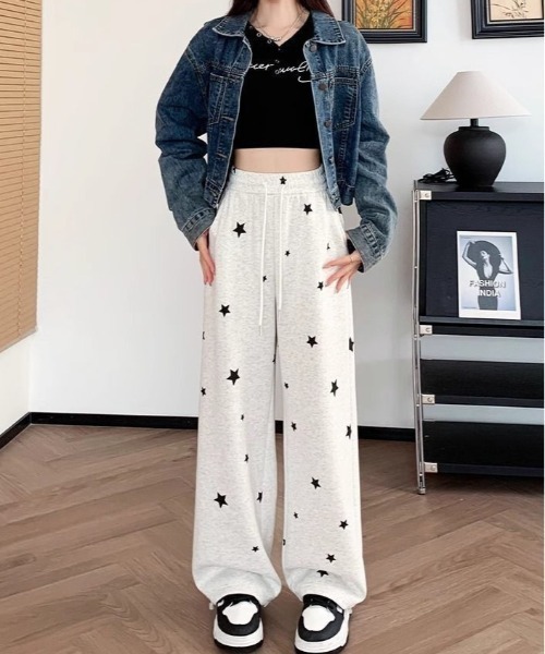 WEGO（ウィゴー） ワイドパンツ スウェットパンツ ジャージ WEGO/星柄