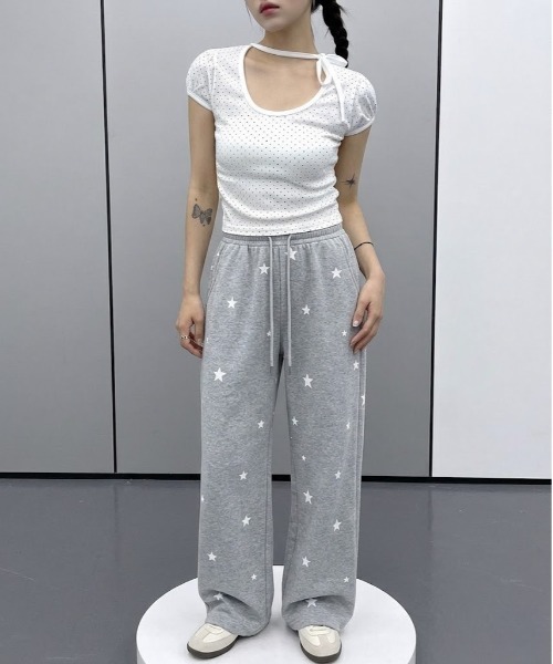 WEGO（ウィゴー） ワイドパンツ スウェットパンツ ジャージ WEGO/星柄