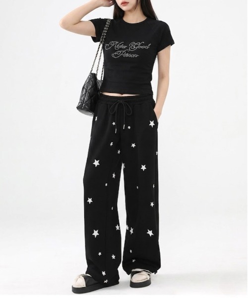 WEGO（ウィゴー） ワイドパンツ スウェットパンツ ジャージ WEGO/星柄
