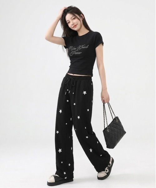 WEGO（ウィゴー） ワイドパンツ スウェットパンツ ジャージ WEGO/星柄