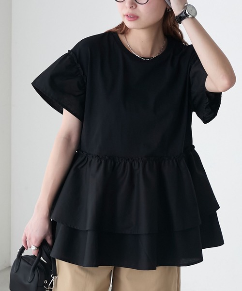 tシャツ ペプラムフリルトップ レディース RANAN tシャツ ペプラムフリルトップス レディース : ZOZOTOWN