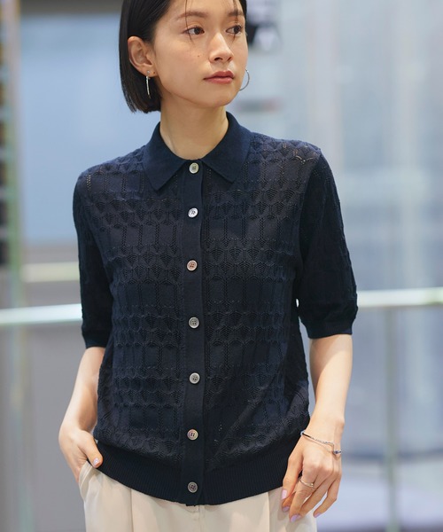 【新品未使用品】our 洗える透かし編みのサマーニット黒 RUIRUE BOUTIQUE（ルイルエブティック） サマーニット ニット セーター