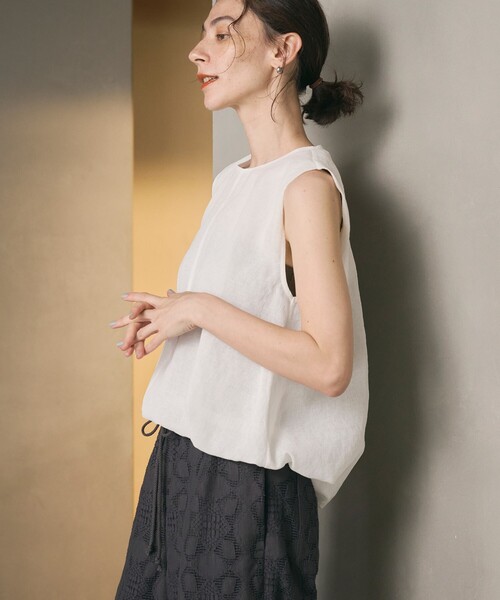 ブラウス シャツ 「WEB限定 Wardrobe DAILY MINIMAL」バルーン ノースリーブブラウス -ウォッシャブル- レディース