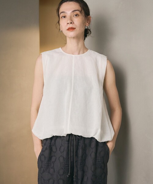 ブラウス シャツ 「WEB限定 Wardrobe DAILY MINIMAL」バルーン ノースリーブブラウス -ウォッシャブル- レディース