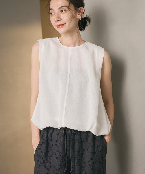 ブラウス シャツ 「WEB限定 Wardrobe DAILY MINIMAL」バルーン ノースリーブブラウス -ウォッシャブル- レディース
