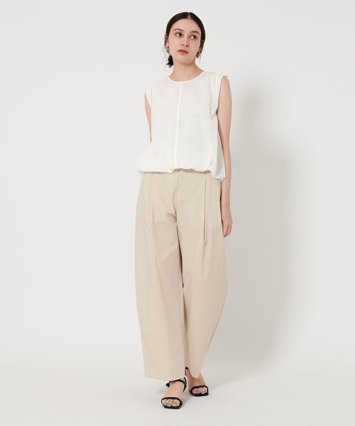 ブラウス シャツ 「WEB限定 Wardrobe DAILY MINIMAL」バルーン ノースリーブブラウス -ウォッシャブル- レディース